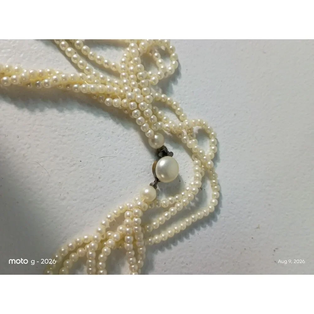 Vintage Style Faux Pearl Multi-Strand Statement Necklace